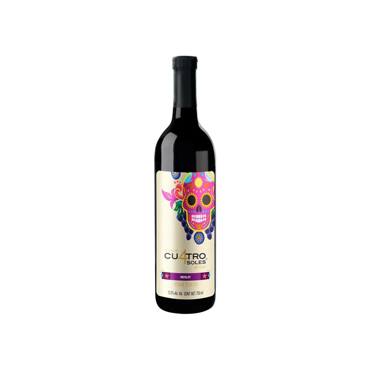 Vino Tinto Cu4tro Soles Merlot 750 ml