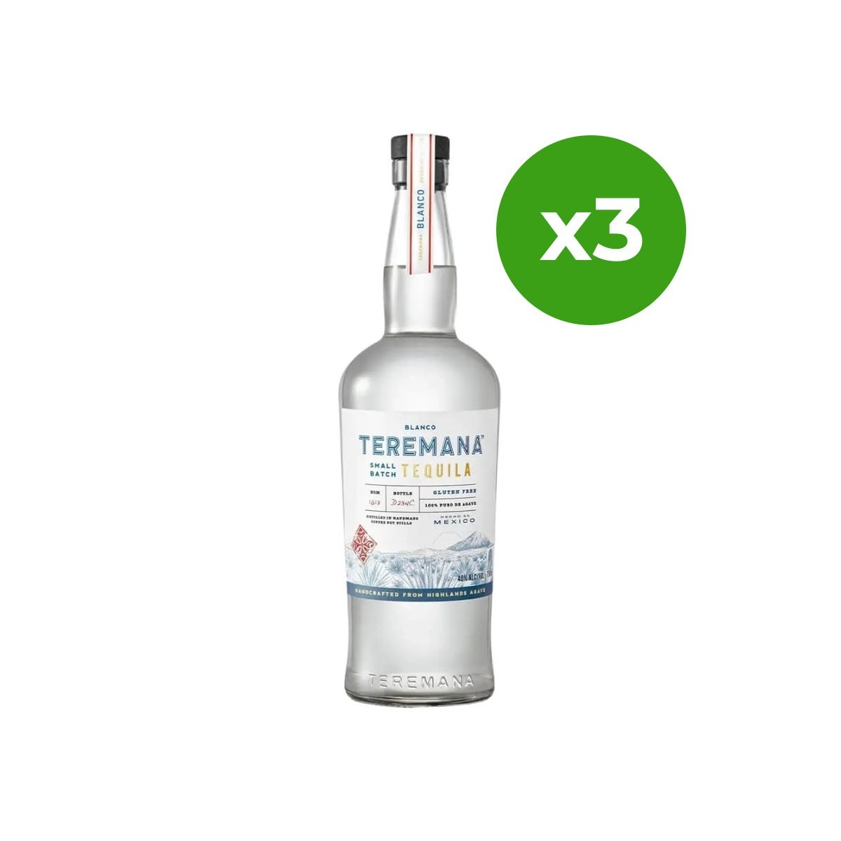 x3 Tequila Teremana Blanco 100% 700 ml
